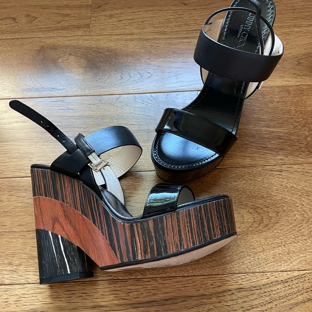 Jimmy Choo Notion tricolor wedges